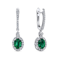 Серьги с бриллиантами и изумрудами - фото 1 Серьги с бриллиантами и изумрудами - фото 1