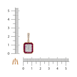 Подвеска с бриллиантами и рубинами