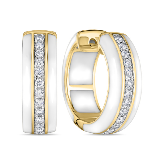 Серьги с керамикой и бриллиантами