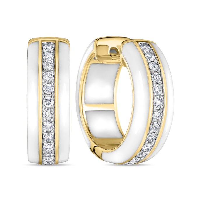 Серьги с керамикой и бриллиантами - фото 1 Серьги с керамикой и бриллиантами - фото 1