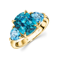 Кольцо с топазами, бриллиантами и цирконом - фото 1 Кольцо с топазами, бриллиантами и цирконом - фото 1