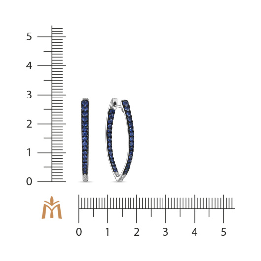 Серьги с бриллиантами и сапфирами