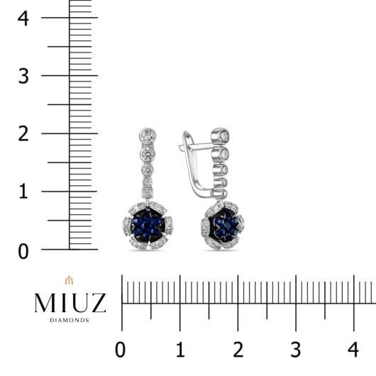 Серьги с сапфирами и бриллиантами