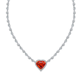 Колье с бриллиантами и спессартином