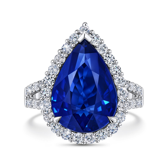 Кольцо с бриллиантами и сапфиром - фото 3