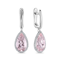 Серьги с морганитами и бриллиантами - фото 1 Серьги с морганитами и бриллиантами - фото 1