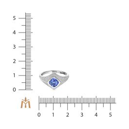 Кольцо с бриллиантами и танзанитом