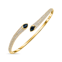 Браслет жесткий с бриллиантами и сапфирами - фото 1