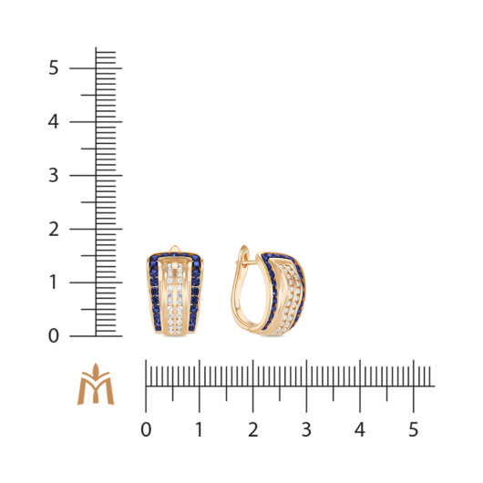 Серьги с бриллиантами и сапфирами