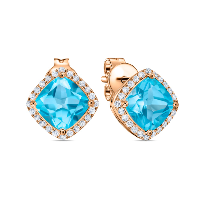 Серьги с топазами и бриллиантами - фото 1 Серьги с топазами и бриллиантами - фото 1