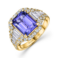 Кольцо с бриллиантами и танзанитом - фото 1 Кольцо с бриллиантами и танзанитом - фото 1