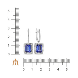 Серьги с танзанитами и бриллиантами