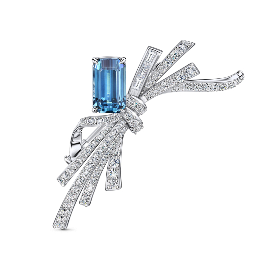 Брошь с бриллиантами и цирконом