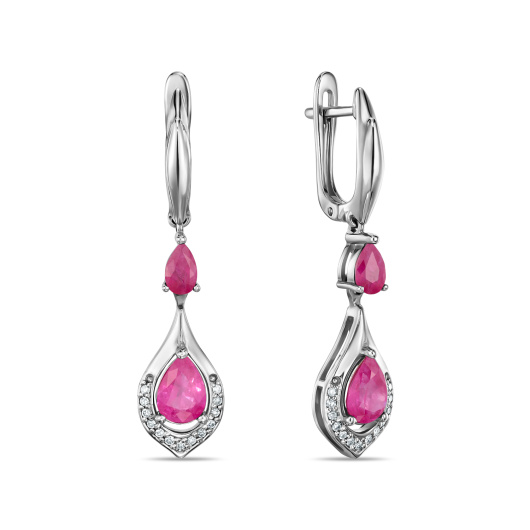 Серьги с бриллиантами и рубинами