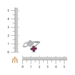 Кольцо с бриллиантами и рубинами