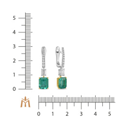 Серьги с бриллиантами и изумрудами