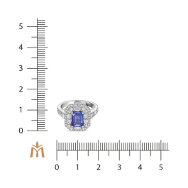 Кольцо с бриллиантами и танзанитом