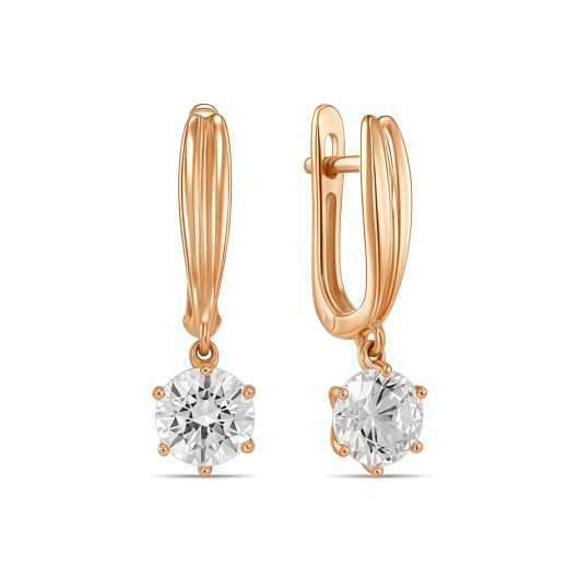 Серьги с фианитами