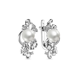 Серьги с жемчугом и бриллиантами