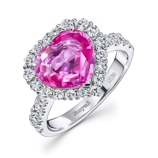 Кольцо с бриллиантами и цветными сапфирами