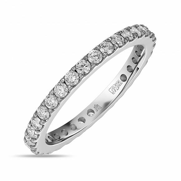 Обручальное кольцо-дорожка из белого золота с 33 бриллиантами (0,831 карат) R127-UFOH2951-1 - Фото 1