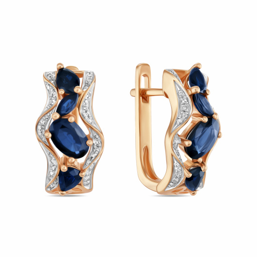 Серьги с сапфирами и бриллиантами