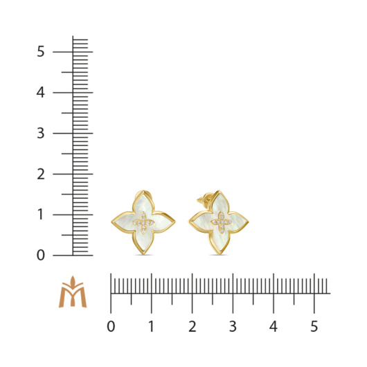 Серьги с бриллиантами и перламутром