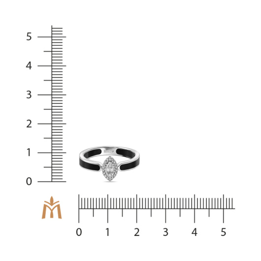 Кольцо с бриллиантами и керамикой