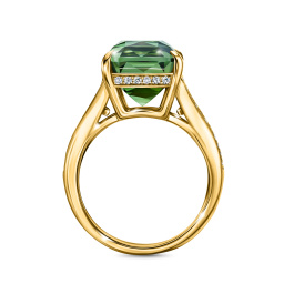 Кольцо с бриллиантами и турмалином