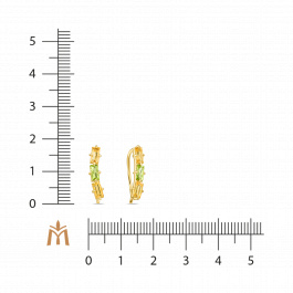 Серьги с цитринами и хризолитами