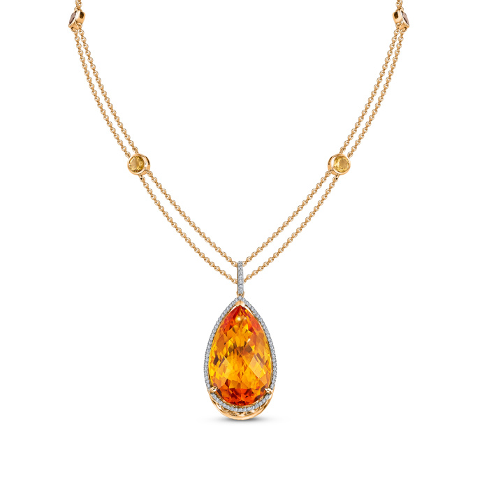Колье с цитринами, бриллиантами и дымчатым кварцем - фото 1 Колье с цитринами, бриллиантами и дымчатым кварцем - фото 1
