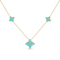 Колье с бриллиантами и бирюзой - фото 1