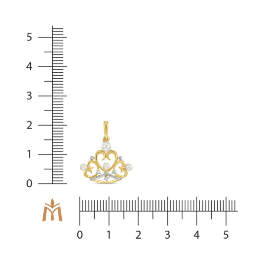 Подвеска с жемчугом и бриллиантом