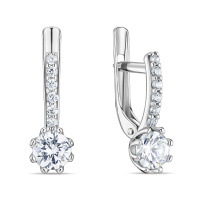 Серьги с фианитами - фото 1