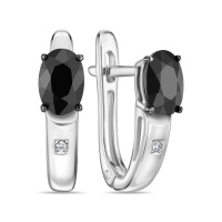 Серьги с бриллиантами и цветными сапфирами - фото 1