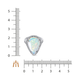 Кольцо с бриллиантами и опалом