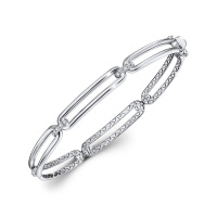 Браслет жесткий с бриллиантом - фото 1