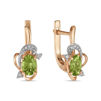 Серьги с бриллиантами и перидотами - фото 1 Серьги с бриллиантами и перидотами - фото 1