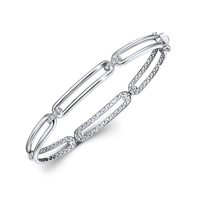 Браслет жесткий с бриллиантом - фото 1