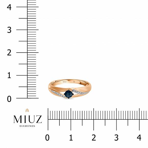 Кольцо с бриллиантами и сапфиром R2017-R312670SAP-R17 - Фото 2