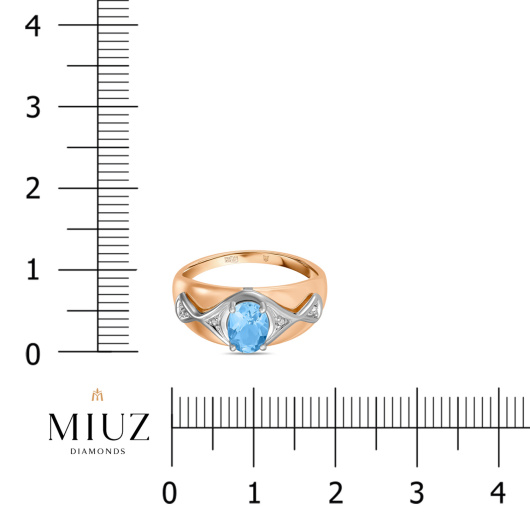 Кольцо с топазом и бриллиантами