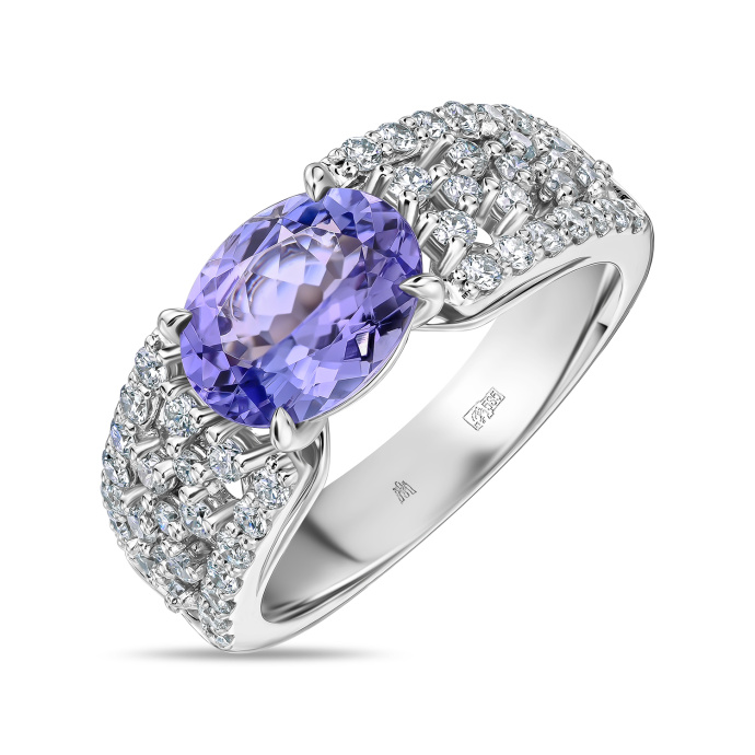 Кольцо с танзанитом и бриллиантами - фото 1 Кольцо с танзанитом и бриллиантами - фото 1