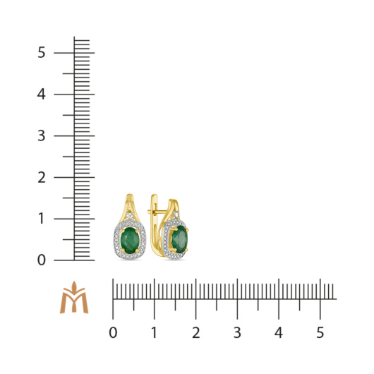 Серьги с бриллиантами и изумрудами