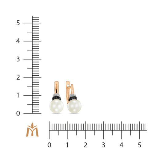 Серьги с жемчугом и фианитами