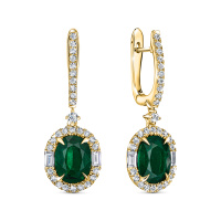 Серьги с бриллиантами и изумрудами - фото 1 Серьги с бриллиантами и изумрудами - фото 1