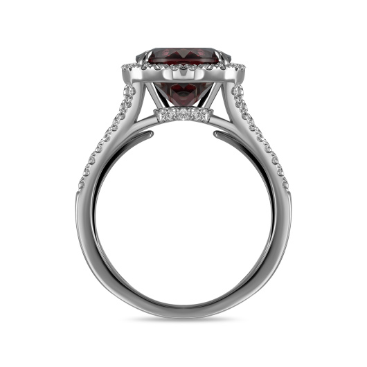 Кольцо с бриллиантами и рубеллитом