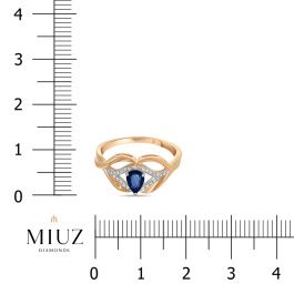 Кольцо с сапфиром и бриллиантами