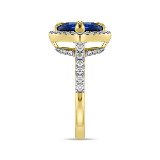 Кольцо с бриллиантами и танзанитом