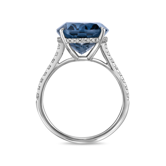 Кольцо с бриллиантами и лондон топазом