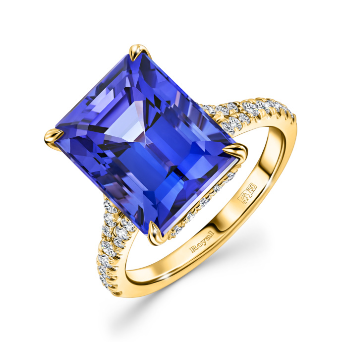 Кольцо с бриллиантами и танзанитом - фото 1